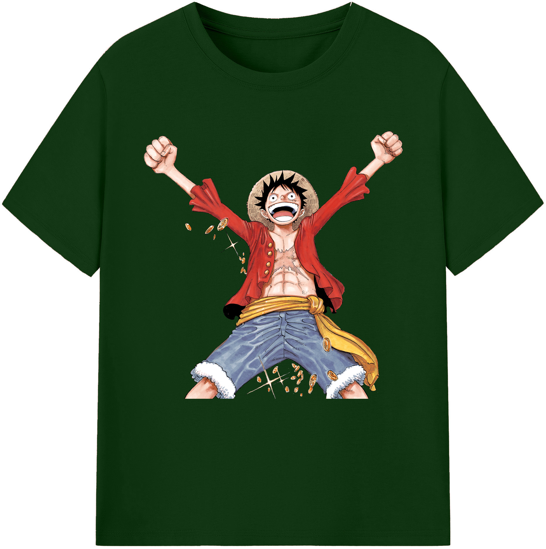 ワンピース モンキー・D・ルフィ ONE PIECE Monkey D. Luffy 綿100％半袖Tシャツ（フロントプリント）